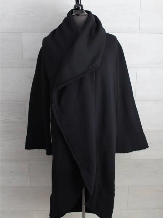 bryn Walker Jackets & Blazers - BRYN WALKER Black Draped Open Front Coat Size Small Oversized Lagenlook